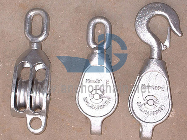 Galvanized Steel GMI Pulley na May Double Sheave Wheel